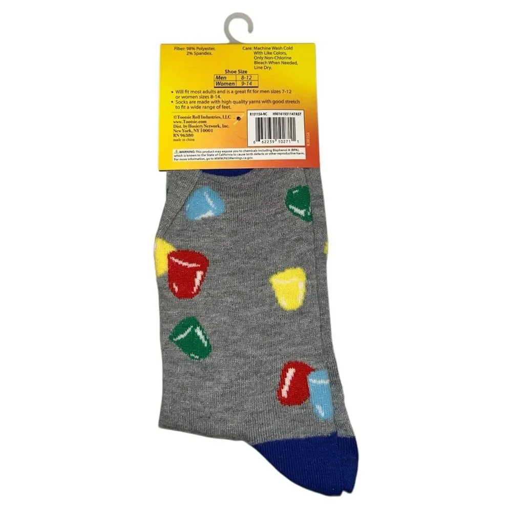 1x Dots Gumdrops Novelty Crew Socks Adult Set One Size